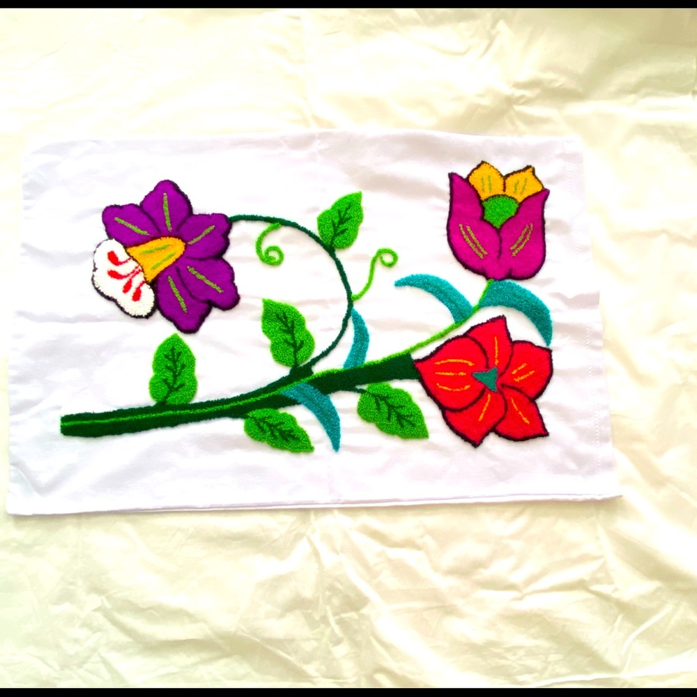 Beautiful Pair Hand Embroidered Pillow Cover